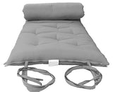 D&D Futon Furniture Traditional Japanese Floor Rolling Futon Mattress, Foldable Bed (Gray, 80 x 39 x 3 (in) Twin Size) D&D Futon Furniture