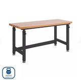 Ultra Heavy Duty Adjustable Workbench Table with Solid Wood Top, 1000-2000 lbs Capacity, (Graphite, 60" W x 24" D x 28.5"-42" H) Generic