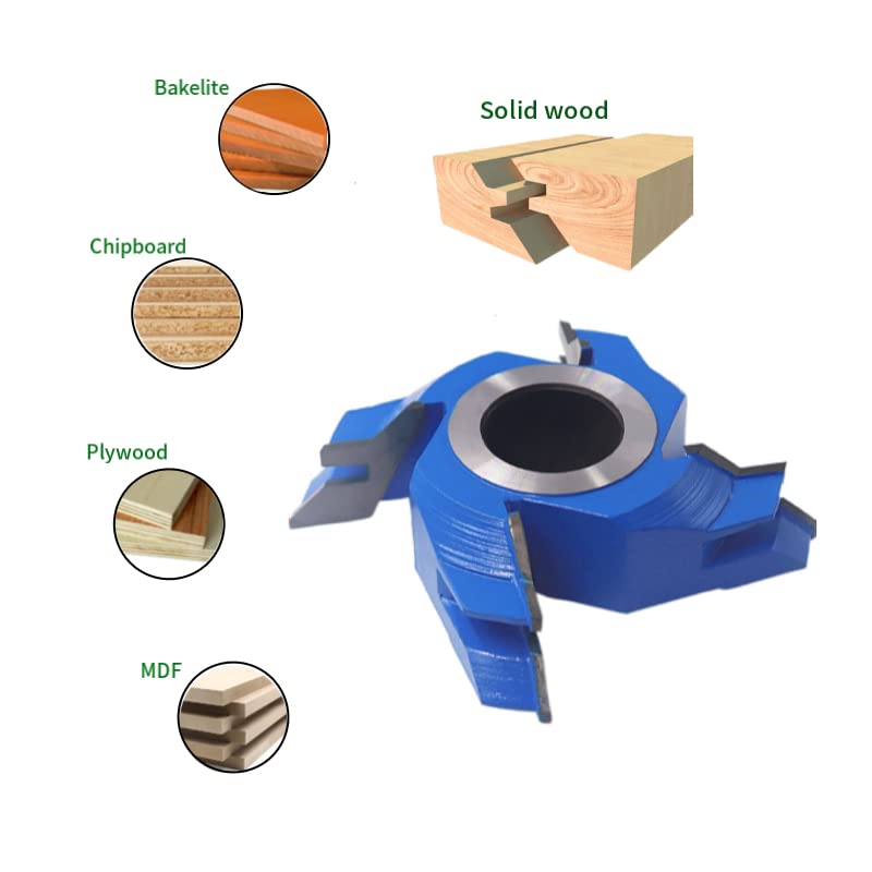 CO-CUTTNER Shaper Cutters 4-Wing Lock Miter 45-Deg, Customizable Wood Thickness from 5/8" to 2 inch with Bore 3/4" 1" 1-1/4" Heavy-Duty - WoodArtSupply