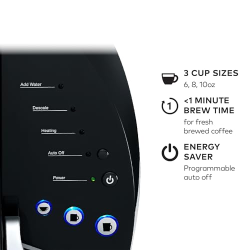 Keurig K-Classic Single Serve K-Cup Pod Coffee Maker, with 3 Brew Sizes, 48oz Removable Reservoir, Black