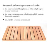bingaai Cedar Wood Shower Mat, Cedar Wooden Bath Mats, Wood Bath Mat 23.6 x 15.7 in, Shower Stall Mat Non-Slip for Bathroom Bathtub Spa Sauna Garden bingaai