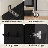 IRONCK Small Kitchen Pantry Cabinet 72" for Narrow Space, with Single Door and Adjustable Shelves, Freestanding Tall Storage Cabinet for Living Room, Bathroom, Black and White IRONCK