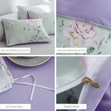 BOLINLIVING Floral Duvet Cover King Size 3 Pieces, Flower Duvet Cover with 2 Pillow Shams, Soft Floral Bedding Set Sage Green and Purple for All Season, Breathable, Zipper Closure… BOLINLIVING