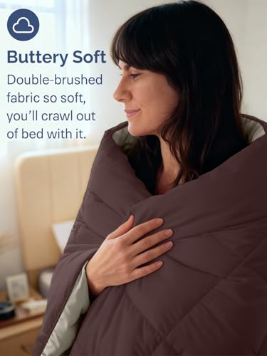 King Size, Brown/Beige Alternative Down Comforter - Warm, Lightweight & Breathable Hotel Quality Bedding for Men, Women, Kids & Teens - All Season Oversized Cooling Microfiber Duvet Insert Comforter CGK Unlimited
