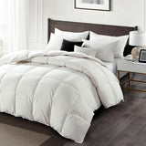 APSMILE Lightweight Down Feather Fibers King Size Duvet Insert - 100% Cotton Cover, High Fill-Power Light Bedding Comforter for Warm Weather/Hot Sleepers (106x 90 inches, Ivory White) APSMILE