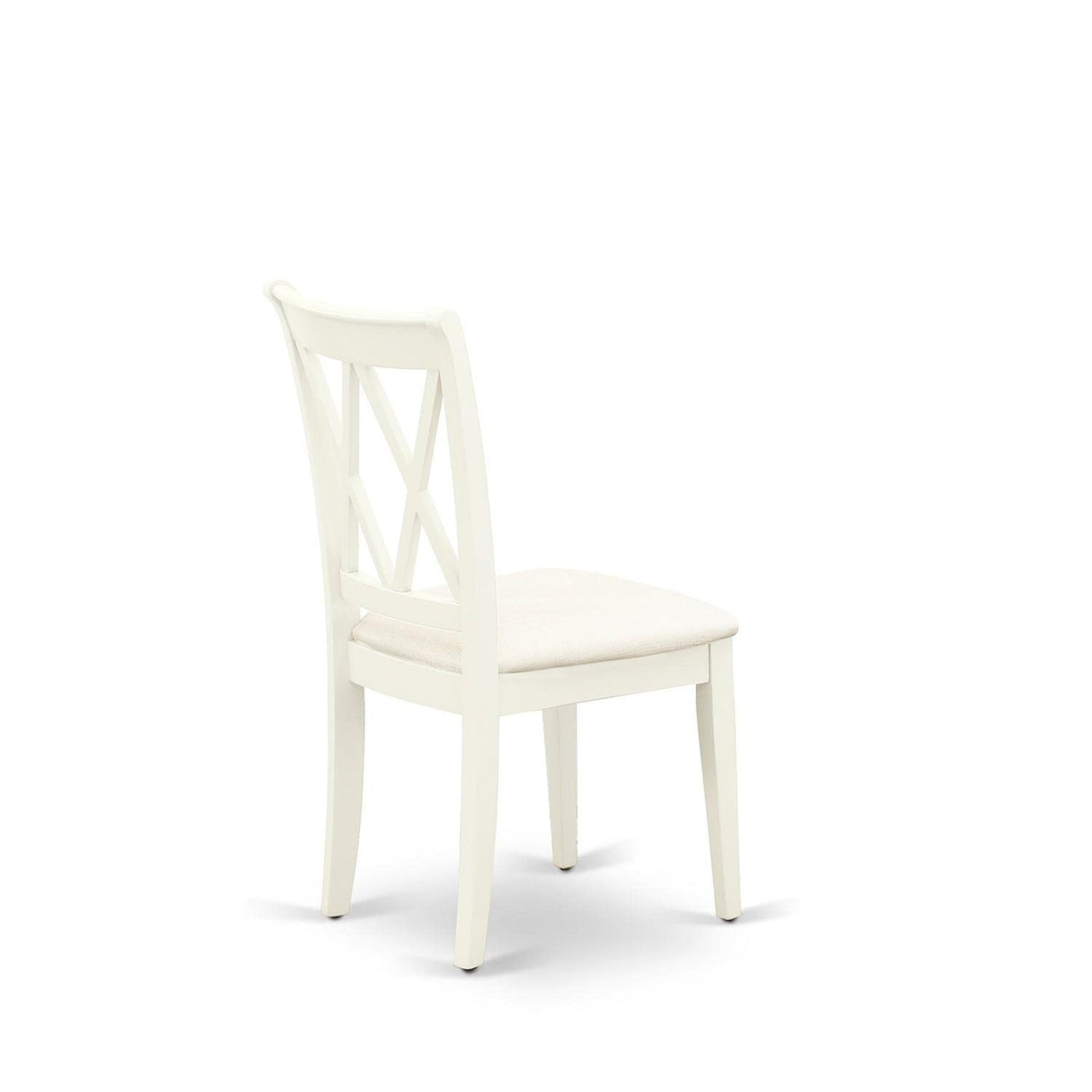 East West Furniture CLC-LWH-C Clarksville Kitchen Dining Chairs - Linen Fabric Upholstered Wood Chairs, Set of 2, Linen White East West Furniture