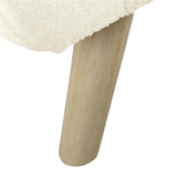 HomePop Modern Storage Bench with Wood Legs Home Décor|Bench with Storage for Living Room & Bedroom - Sherpa Cream HomePop