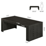 Tribesigns 12 ft Conference Table for 10-14 People, 142-Inch Rectangular Executive Meeting Table for Office, Farmhouse Sturdy Business Desk for Office Conference Room, (2, Black) Tribesigns