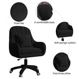 XUEGW Home Office Chair Computer Chair with Mid-Back Upholstered Modern Tufted Computer Task Chair Swivel Height Adjustable Velvet Accent Chair Suitable for Bedroom, Study XUEGW