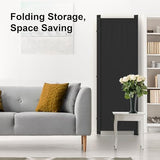 Kecreque Room Divider 4 Panel Partition Room Dividers & Folding Privacy Screens w/ 3 Metal Feet 6FT Portable Wall Doubles as a Dressing Screen Portable Wall for Office Kitchen Children's Room,Black Kecreque