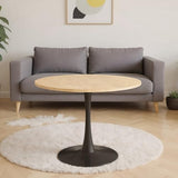 NestLude 24" Black Round Dining Table for 2-4 People, Modern Kitchen Table Mid Century Coffee Table for Small Places Dining Room Living Room Cafe (Wood) NestLude