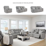 Signature Design by Ashley Biscoe Casual UV Resistant Power Reclining Loveseat with Console, Adjustable Headrest and USB Ports, Light Gray Signature Design by Ashley