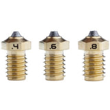 Diamondback Nozzles – V6 Compatible Polycrystalline Solid Diamond Tip 3D Printer Nozzles-Extrusion Efficiency-Any Filament-Long Life-Layer Adhesion-USA Made, 3-Pack (1.75mm x 0.4mm, 0.6mm & 0.8mm) US Synthetic