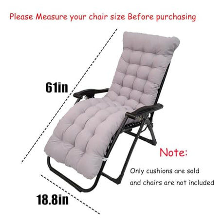 Pasrdqoyp Patio Chaise Lounger Cushion,61in Lounge Chair Recliners Chair Cushions,Thicker Padded Chaise Lounger Swing Bench Cushion for Outdoor Indoor Home Office (Navy Blue) Pasrdqoyp