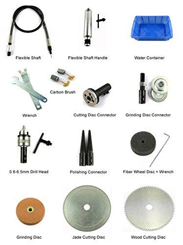 Multifunctional Bench Lathe Machine Electric Grinder Polisher Driller for Jade Jewellery Chisel Carving Woodworking saw(220V) YUCHENGTECH