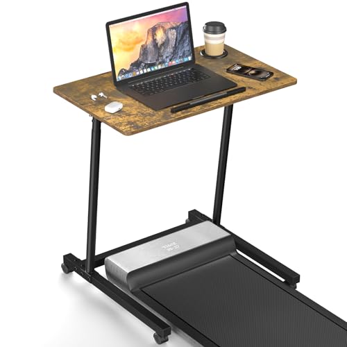 Eocnrhe Treadmill Desk, Mobile Small Standing Desk with Wheels for Walking Pad, Portable Table for Laptop, Rolling Table Adjustable Height, Bedside Table Eocnrhe