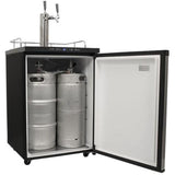 EdgeStar KC3000TWIN Full Size Dual Tap Kegerator with Digital Display - Black EdgeStar