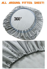 Elegant Comfort 1500 Premium Hotel Quality 1-Piece Fitted Sheet, Softest Quality Microfiber - Deep Pocket up to 16 inch, Wrinkle and Fade Resistant, Queen, Gray Elegant Comfort