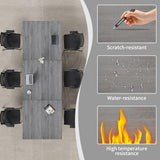 Folding Conference Table, Conference Room Tables for 6-12 Person, Modern Modular Training Table with 360° Silent Wheels, Large Mobile Foldable Seminar Meeting Tables for Office (2, Grey2, 55.1in) Jklmzpf