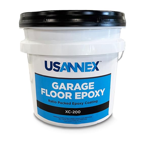 USANNEX Garage Floor Epoxy - 100% Epoxy Resins - Heavy Duty Floor Coating, Floor Sealer - Ideal for Garage Floor (Dark Gray) USANNEX