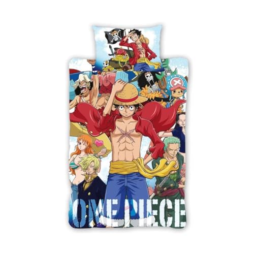 Monkey D Luffy One Piece Duvet Cover - Official Reversible Bedding Set - Single Duvet Cover and Pillowcase Set One Piece