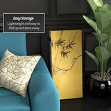 Red Lantern 3 ft. Short Double Sided Bamboo Tree Canvas Room Divider 4 Panel Freestanding Folding Privacy Screen Partition and Separator for Modern and Contemporary Bedroom Home Office Studio Dorm Red Lantern