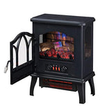 duraflame® 3D Infrared Quartz Electric Fireplace Stove Heater, Black Duraflame