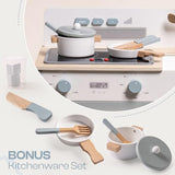 ROBUD Montessori Kids Kitchen Playset, Wooden Play Kitchen, Pretend Toddlers Kitchen Toy with Accessories, Baby Gift for Ages 3 4 5 6 7 8 ROBUD