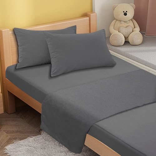 Yxzhyaba 4 Piece cot Sheet Set cot Sheets 30" x 75" x 9" cot Size Sheets Set cot Size Fitted Sheet(Gray) Yxzhyaba
