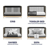 GAP babyGap Tate 4-in-1 Convertible Crib - Greenguard Gold Certified, Ebony/Natural Delta Children