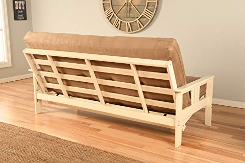Kodiak Furniture Monterey Futon Set with Storage Drawers, with Antique White Base and Linen Stone Mattress Kodiak Furniture