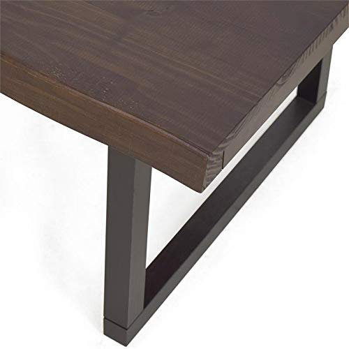 Jennings Solid Wood Live Edge Sofa Bar Table in Cherry and Ebony Finish