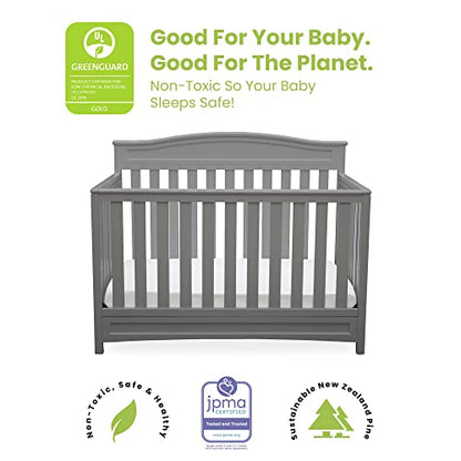 Delta Children Emery 4-in-1 Convertible Baby Crib, Pack of 1, Grey - WoodArtSupply