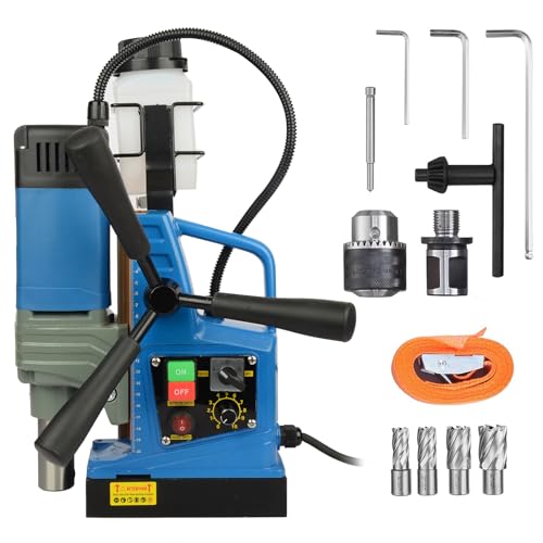 Magnetic Drill Press,Mag Drill Press, Power Magnetic Drill Presses,1300/1550W,1.57/2" Boring Diameter,2922lbf Power Magnetic Drill, 500/700 PRM, 10-Speed,Electric Drilling Machine 4-Piece Set - WoodArtSupply