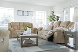 Signature Design by Ashley Tip-Off Classic Wall Hugger Power Reclining Sofa with Adjustable Headrest and USB Ports, Light Brown Signature Design by Ashley