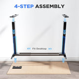 ZTTEN Dual Motor Electric Standing Desk Frame - 300 lbs Heavy Duty, 3 Memory Height Presets - Sit Stand Desk Frame, Computer Height Adjustable Desk Legs & Base for 43.3"–63" Desktop, Black Frame Only ZTTEN