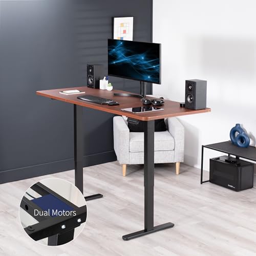 VIVO Electric 71 x 30 in Dual Motor Standing Desk, Memory Height Adjustment, E2B Series, Dark Walnut Top Black Frame, DESK-KIT-E2B7D VIVO