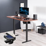 VIVO Electric 71 x 30 in Dual Motor Standing Desk, Memory Height Adjustment, E2B Series, Dark Walnut Top Black Frame, DESK-KIT-E2B7D VIVO