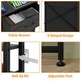 Furnulem Tall Nightstand with 3 Drawers, LED Lights, and USB Charging Ports - Versatile Beadside Table in Black Oak Furnulem