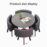 Office Reception Table Set for 4, Versatile Small Coffee Dining Table and Chair Set, Round/Square Furniture for Conference Room, 31.5 (Gray + Gray, Round, Cotton Linen, 31.5"L*31.5"W*29.13"H) Nuipesn