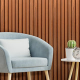 Art3d WPC Slat Wall Panels, 16-Pack 48 x 6 Inch 3D Wall Accents for Interior Wall Decor, Living Room, Bedroom, Teak Art3d