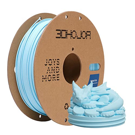 Matte PLA Filament 1.75mm Light Blue, PLA 3D Printer Filament, 1kg Spool (2.2lbs) PLA Filament, Fit Most FDM 3D Printer 3DHoJor