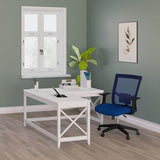Workspace by Alera L-Shaped Farmhouse Desk, 58.27" x 58.27" x 29.53", White Alera