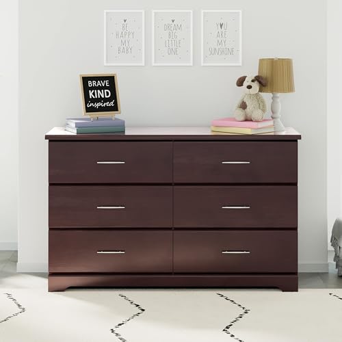 Storkcraft Brookside 6 Drawer Double Dresser (Espresso) – GREENGUARD Gold Certified, Dresser For Nursery, 6 Drawer Dresser, Kids Dresser, Nursery Dresser Drawer Organizer, Chest of Drawers Stork Craft