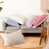 A Nice Night Comforter Twin Size,Pink Ruffle Comforter for Dorm Room Essentials for Twin Bed,Plaid Checkered Chic Bedding Bed in a Bag for Girls A Nice Night