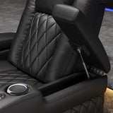 Valencia Tuscany Home Theater Seat - Nappa Leather Power Recliner with Cool Gel Memory Foam, USB-C/USB-A Charging, RGB LED Lights, Adjustable Lumbar & Headrest (Row of 2, Black)