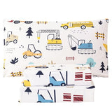 WINLIFE Kids Full Sheet Set 4 Piece Car Printed Constuction Soft Microfiber Bed Sheets - Deep Pocket - Easy Fit - Wrinkle Resistant Cozy Bedding Set for Toddler Boys Girls Teen WINLIFE
