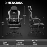 WAILOR Gaming Chair with Massage and Packet Spring Cushion,Ergonomic Gamer Chairs for Adults with Footrest 300lbs,High Back Gamer Leather Chair with Headrest and Lumbar Support WAILOR
