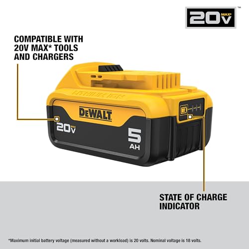 DEWALT 20V MAX 5 Ah Lithium-Ion Battery and Charger Starter Kit (DCB205C) - WoodArtSupply