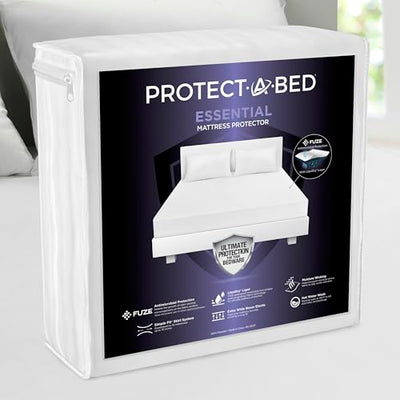 Protect-A-Bed Essential Mattress Protector Full, Dust Mite Resistant, Noiseless and Odor-Resistant Mattress Cover, 100% Waterproof Top, Machine Washable, Fits 11"-18" Mattresses